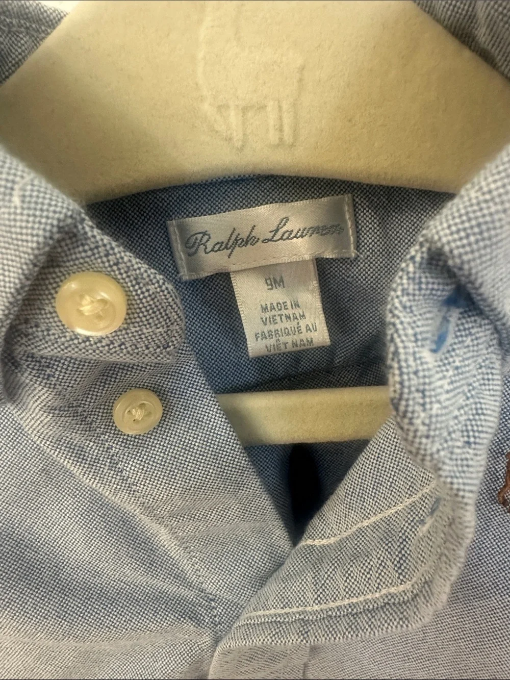 9M Ralph Lauren Light Blue Button-Down Toddler Shirt